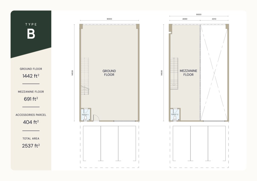 户型 B 平面图 / Type B floor plan