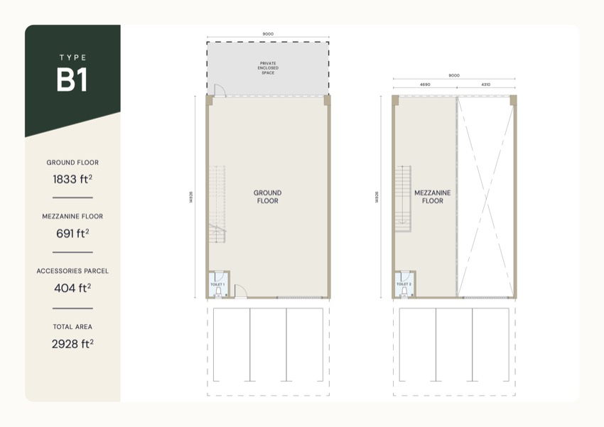 户型 B1 平面图 / Type B1 floor plan